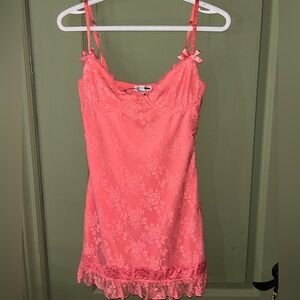 Fashion Nova Pink Lace Mini Dress